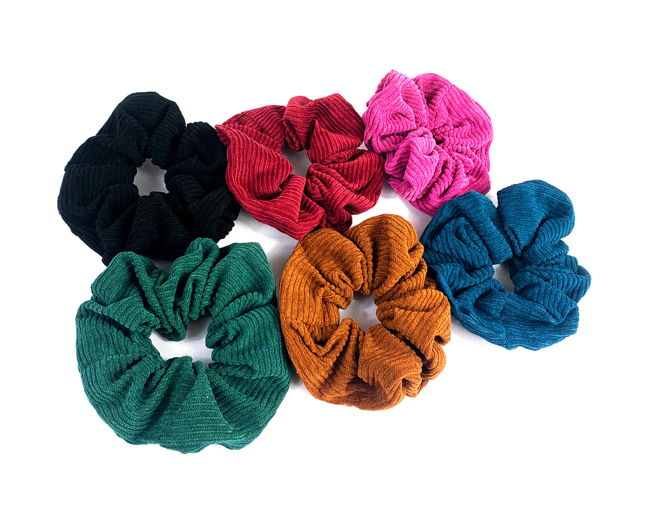 Scrunchies in velluto a costine