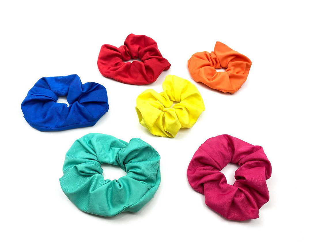 Scrunchies in tessuto colori vivaci