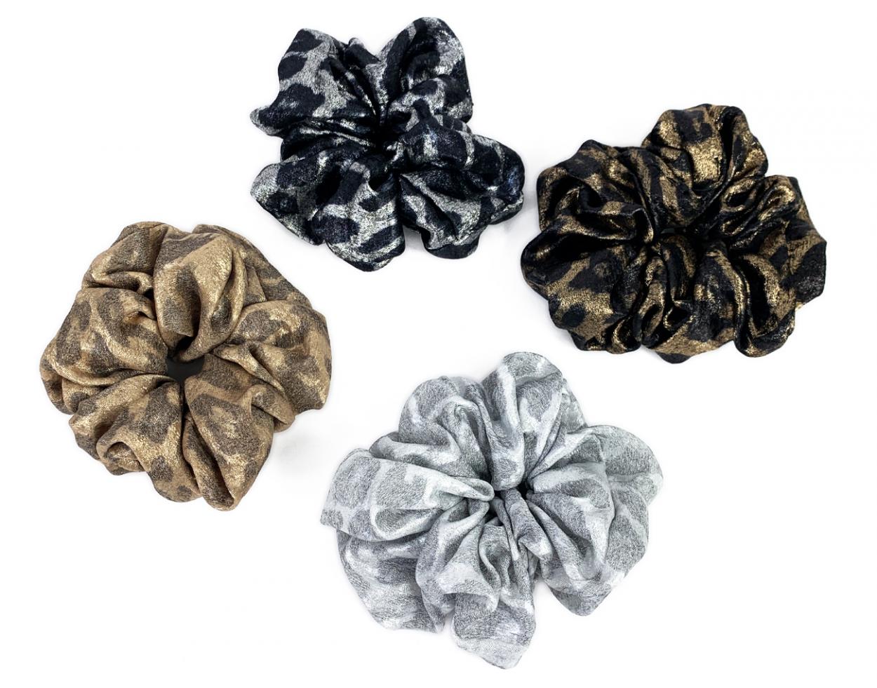 Scrunchies metallic animalier